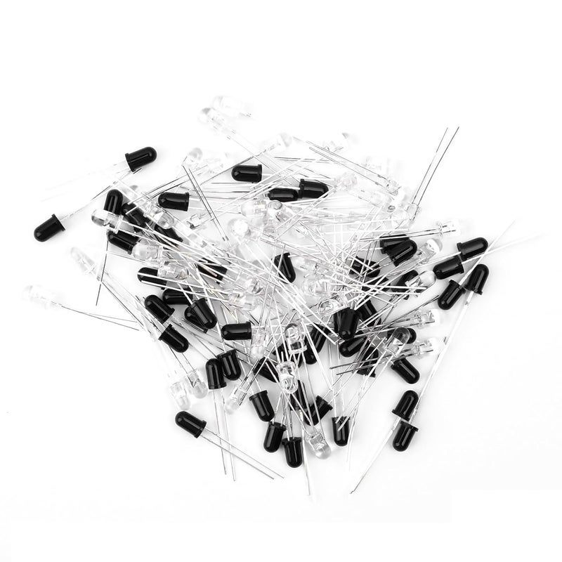 FORITO 2 Sets 50Pcs LEDs Infrared Emitter and IR Receiver Diode 5mm 940nm Infrared Emission and Receiver Diode(100Pcs in Total)[Light Emitting diodes (LEDs)] - Image 4